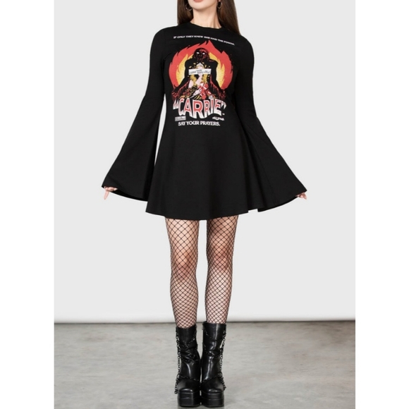Killstar Creepy Carrie Skater Dress - Picture 3 of 6